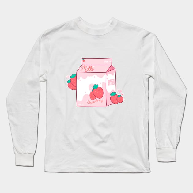 Strawberry Milk Long Sleeve T-Shirt by pompomcherry